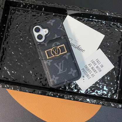 Luxury Card Bag Gold Logo iPhone Case