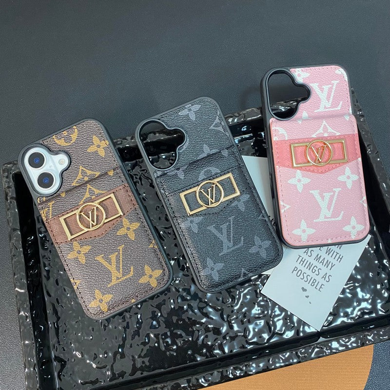 Luxury Card Bag Gold Logo iPhone Case