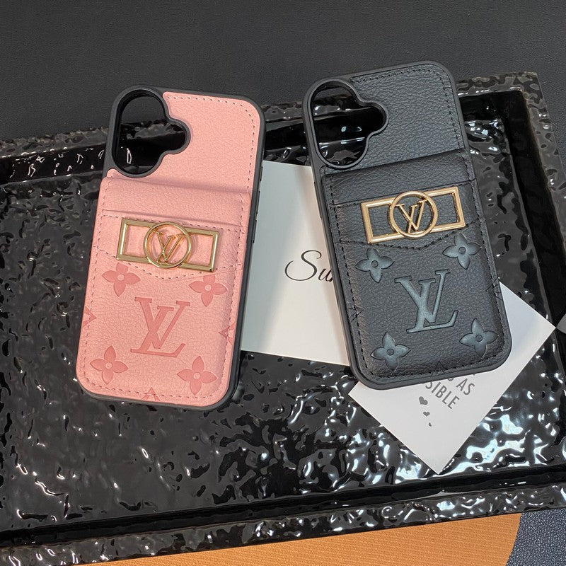 Luxury Card Bag Gold Logo iPhone Case