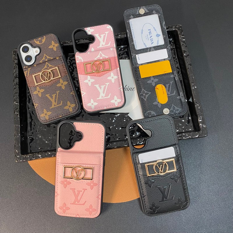 Luxury Card Bag Gold Logo iPhone Case