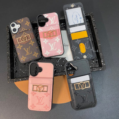 Luxury Card Bag Gold Logo iPhone Case