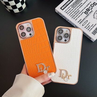 Fashion Diamond Logo Rose Gold iPhone Case