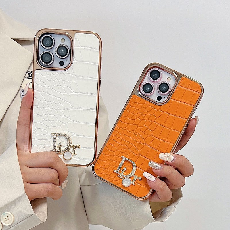 Fashion Diamond Logo Rose Gold iPhone Case