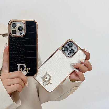Fashion Diamond Logo Rose Gold iPhone Case