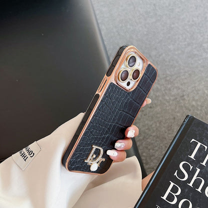 Fashion Diamond Logo Rose Gold iPhone Case