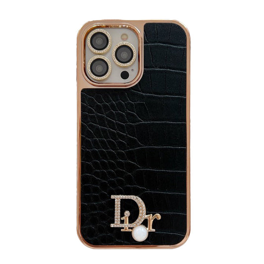 Fashion Diamond Logo Rose Gold iPhone Case