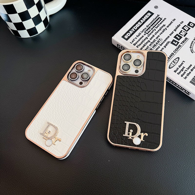 Fashion Diamond Logo Rose Gold iPhone Case