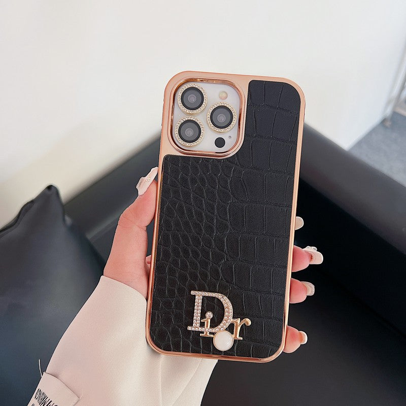 Fashion Diamond Logo Rose Gold iPhone Case