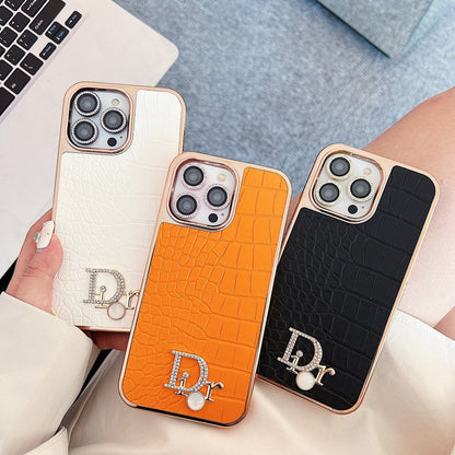 Fashion Diamond Logo Rose Gold iPhone Case