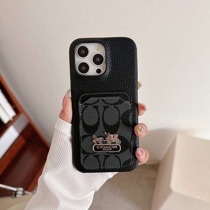 Classic Card Bag Leather iPhone Case