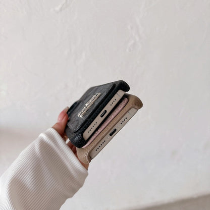 Classic Card Bag Leather iPhone Case