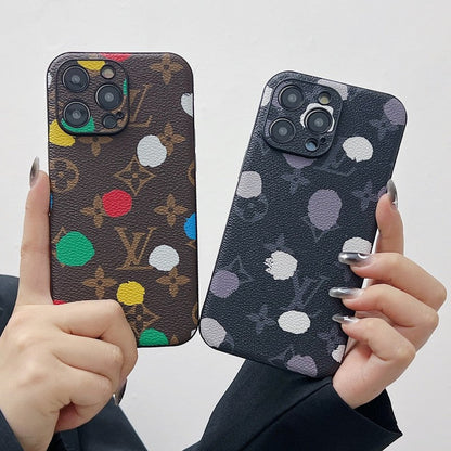 Luxury Classic Color Leather iPhone Case
