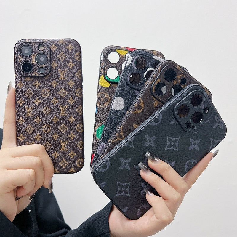 Luxury Classic Color Leather iPhone Case