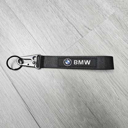 BRAND NEW  Black Racing Keychain Metal key Ring Hook Strap Lanyard Universal