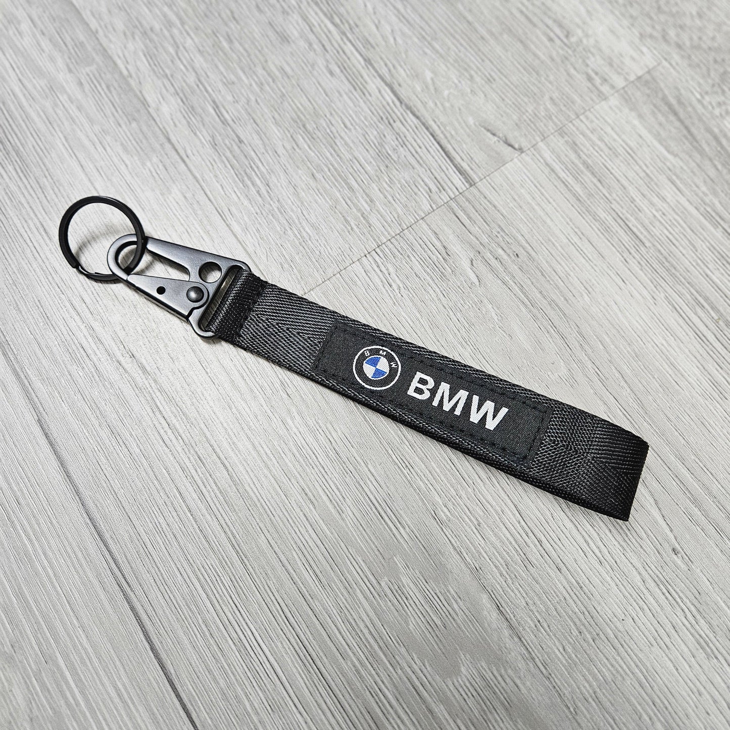 BRAND NEW  Black Racing Keychain Metal key Ring Hook Strap Lanyard Universal