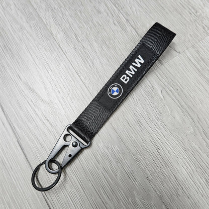 BRAND NEW  Black Racing Keychain Metal key Ring Hook Strap Lanyard Universal
