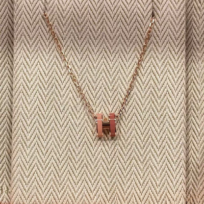 Two-tone enamel H necklace