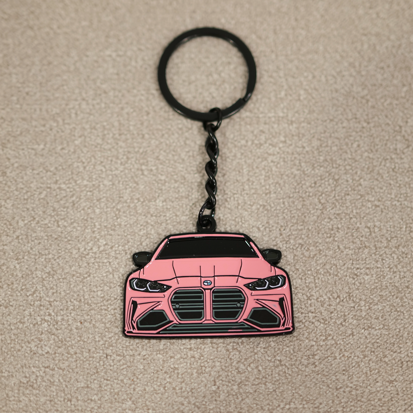 Multi-Color Car-Shaped Metal Keychain