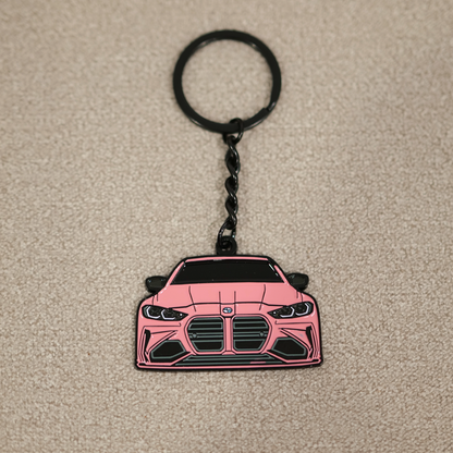 Multi-Color Car-Shaped Metal Keychain
