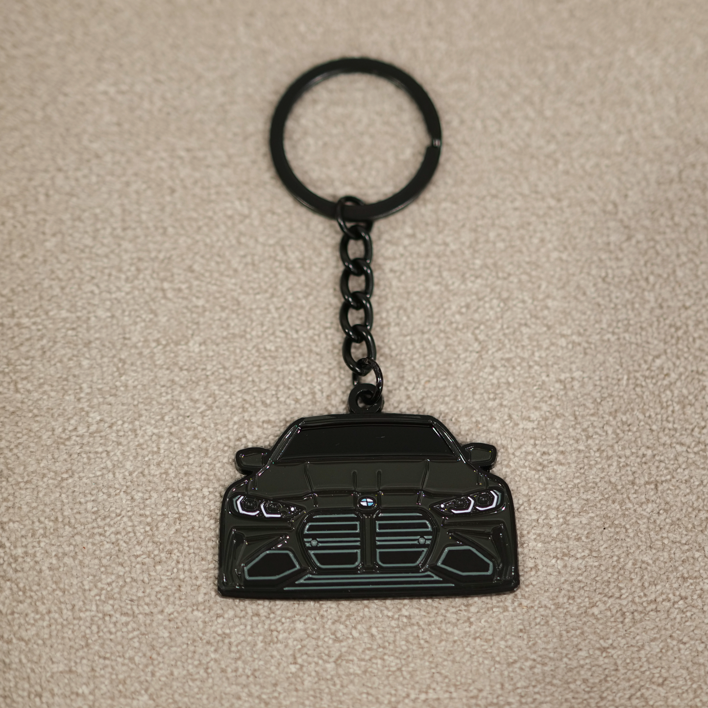 Multi-Color Car-Shaped Metal Keychain