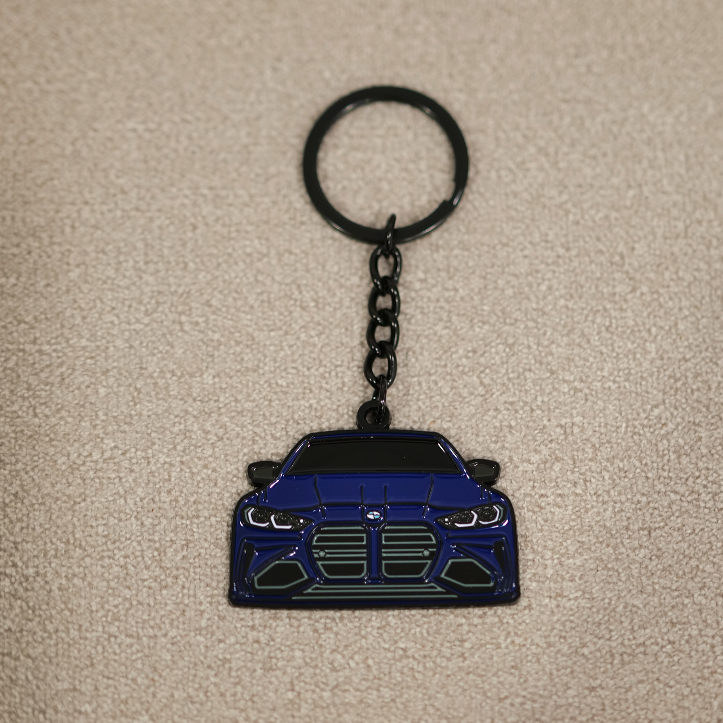 Multi-Color Car-Shaped Metal Keychain