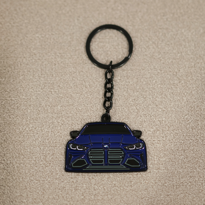 Multi-Color Car-Shaped Metal Keychain