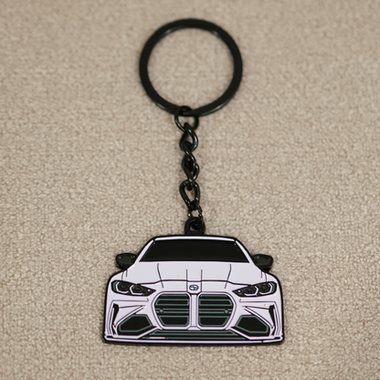 Multi-Color Car-Shaped Metal Keychain
