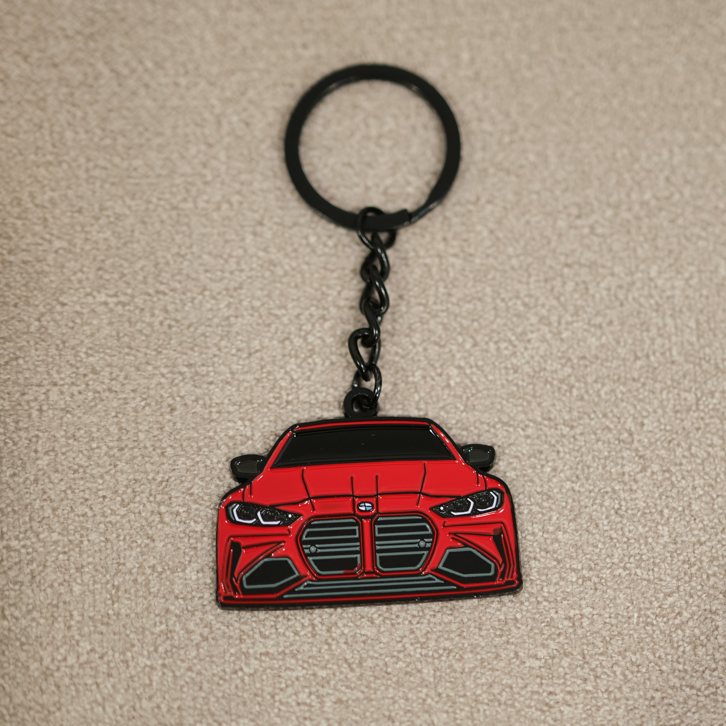 Multi-Color Car-Shaped Metal Keychain