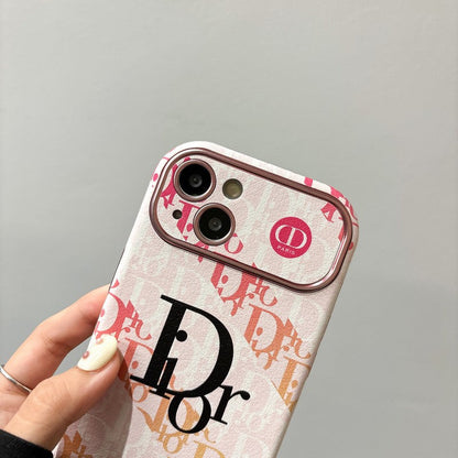 Fashion White & Brown Color Leather iPhone Case