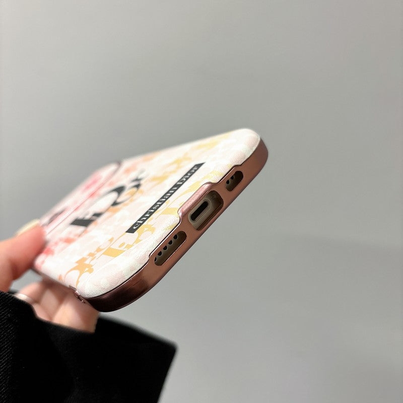 Fashion White & Brown Color Leather iPhone Case