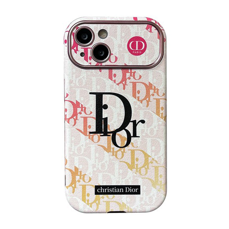 Fashion White & Brown Color Leather iPhone Case