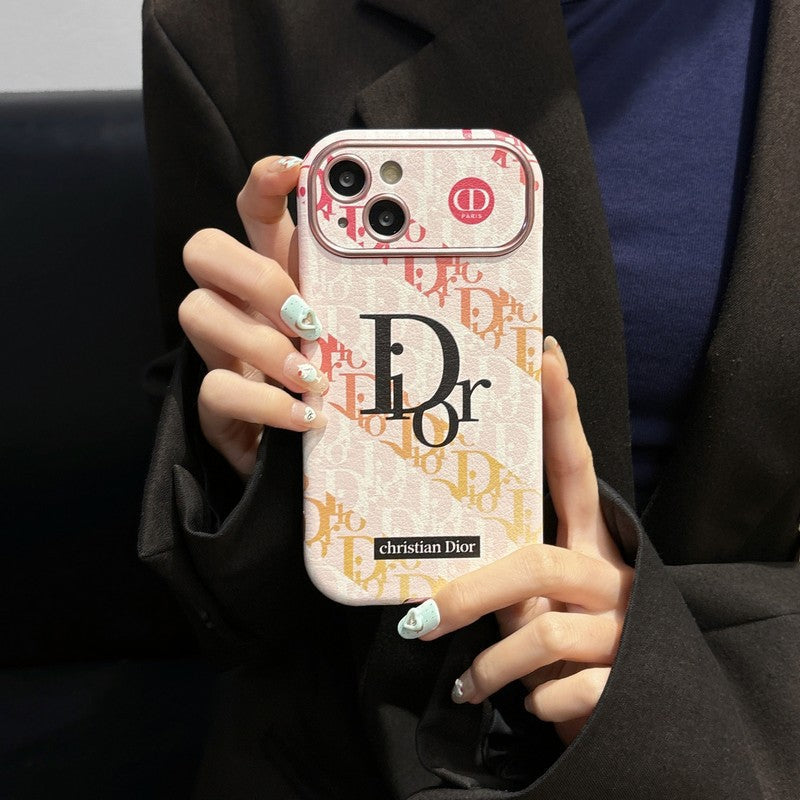 Fashion White & Brown Color Leather iPhone Case