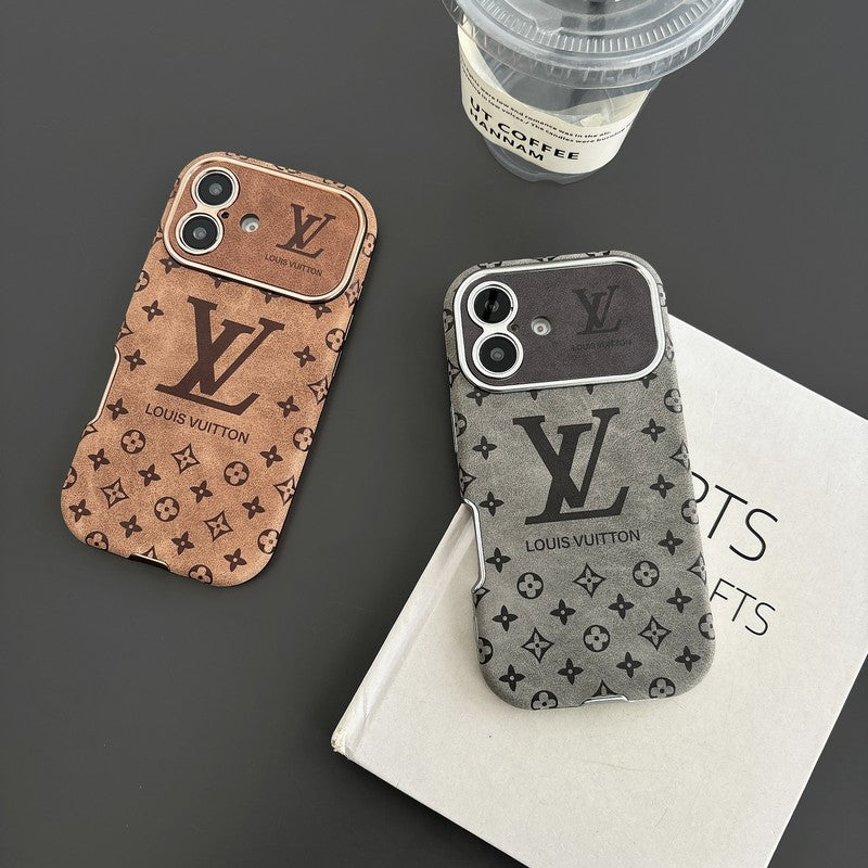 Luxury Brown & Black Color Leather iPhone Case