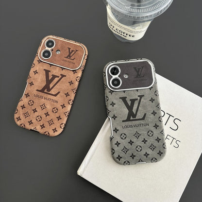 Luxury Brown & Black Color Leather iPhone Case