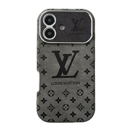 Luxury Brown & Black Color Leather iPhone Case