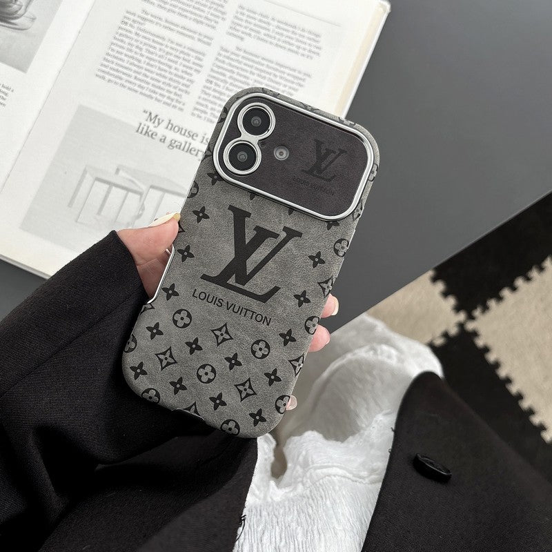 Luxury Brown & Black Color Leather iPhone Case
