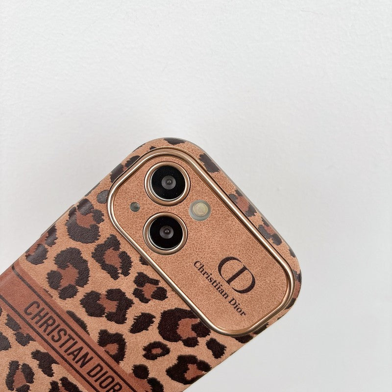 Fashion Brown Color Leather iPhone Case