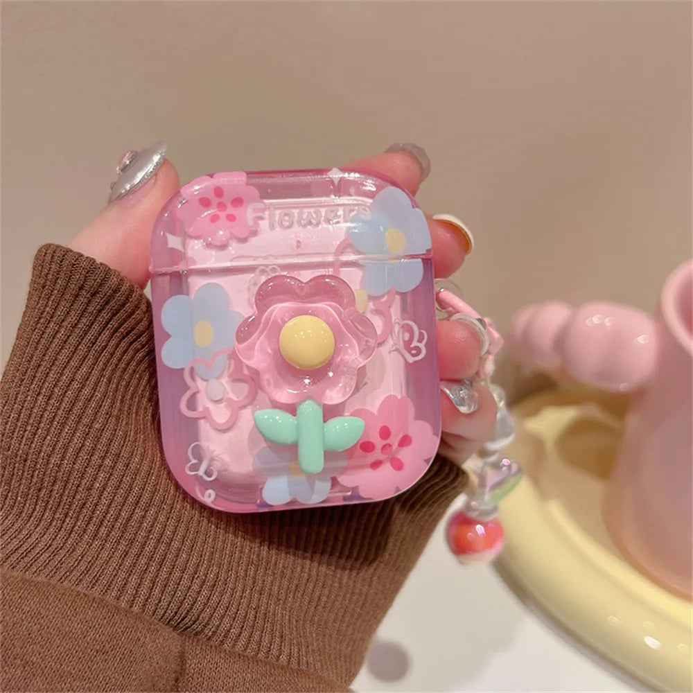 Cute Pink Headphones Case For AirPods 1 2 3 Cover For AirPods Pro 2