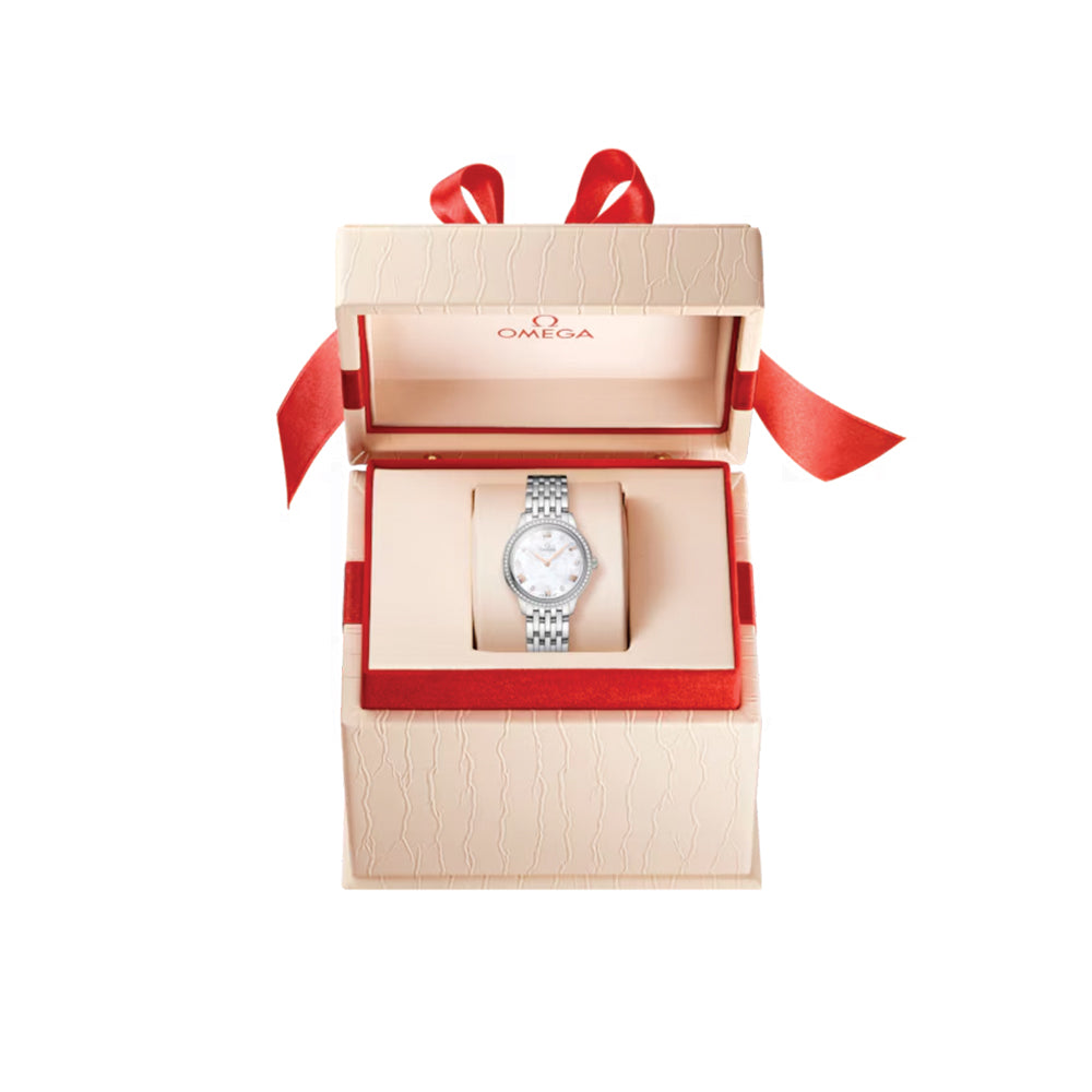 De Ville Prestige Diamonds Quartz 27.5mm - White, Mother-of-Pearl on Bracelet