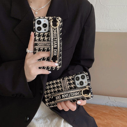 Fashion Houndstooth Wristband iPhone Case