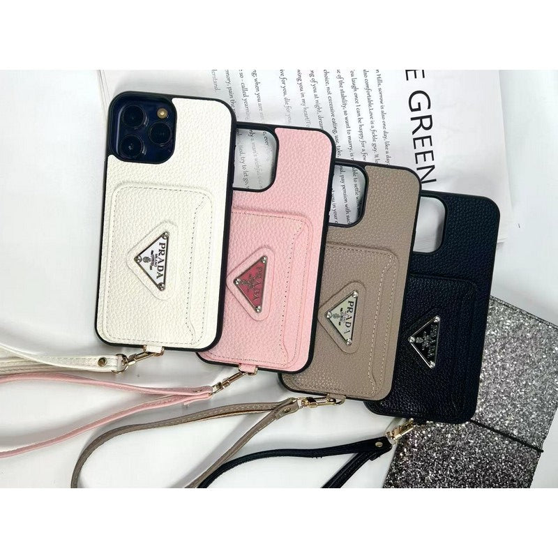 Luxury Four Colors Card Bag iPhone Case