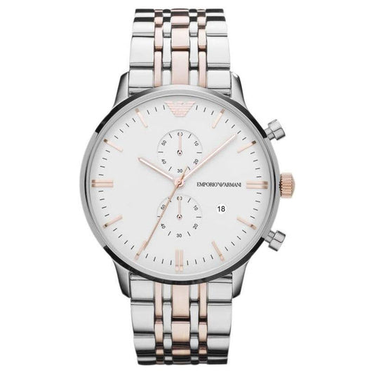 Emporio Armani Men's Silver Chronograph Watch