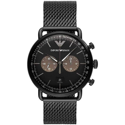 Emporio Armani Men's Aviator Black Watch