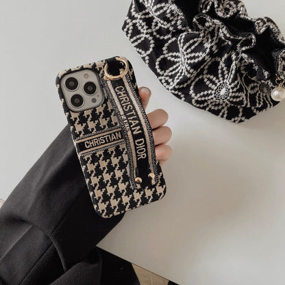 Fashion Houndstooth Wristband iPhone Case