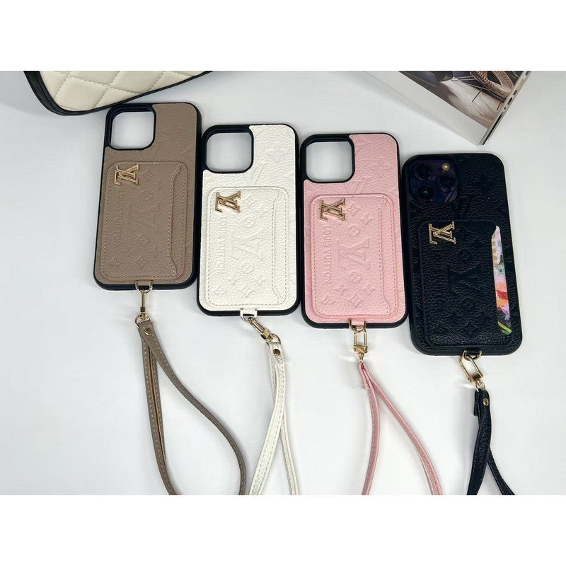 Luxury Four Colors Card Bag iPhone Case
