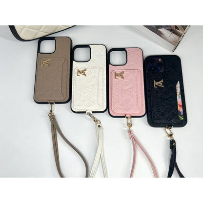 Luxury Four Colors Card Bag iPhone Case