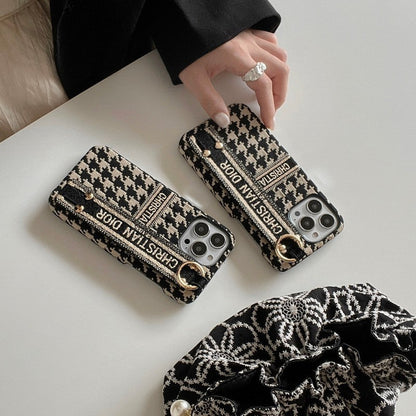 Fashion Houndstooth Wristband iPhone Case