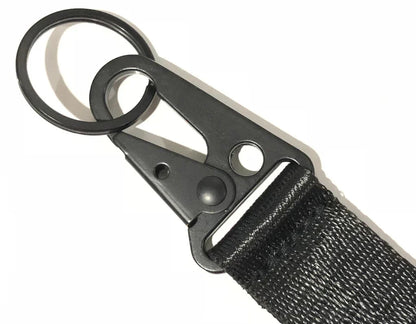 BRAND NEW  Black Racing Keychain Metal key Ring Hook Strap Lanyard Universal