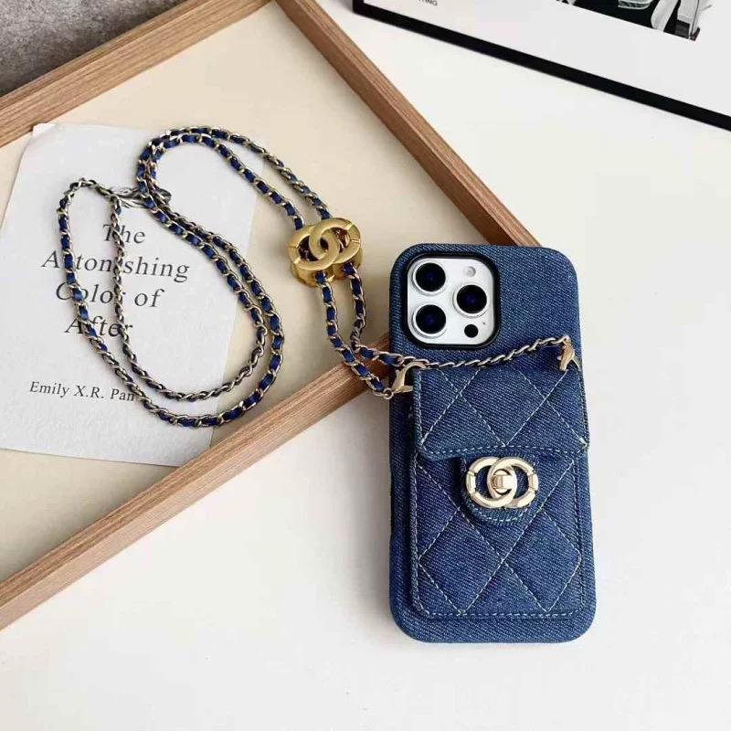 Quilted Crossbody iPhone Case with Chain Strap & Card Pocket