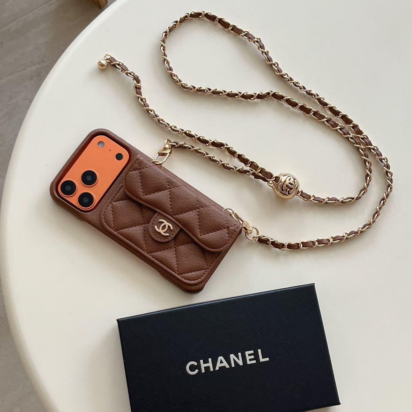 Luxury Wallet iPhone Case With Hand /Crossbody Chain